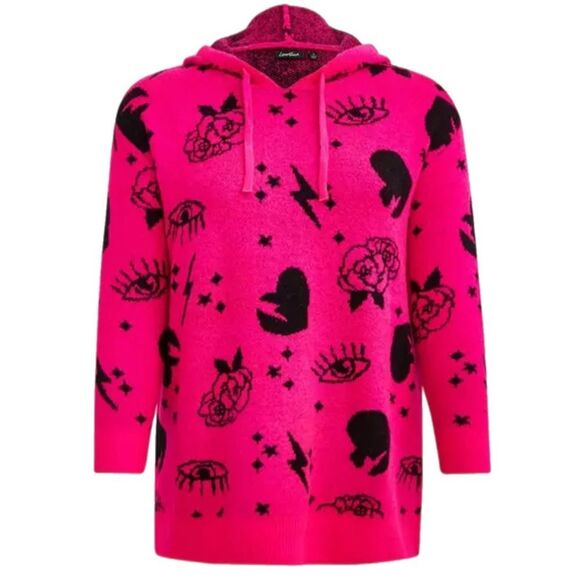 Torrid LoveSick Drop Shoulder Relaxed Sweater - Drama Free Toss Pink, SZ 4 (4X) - Picture 14 of 14